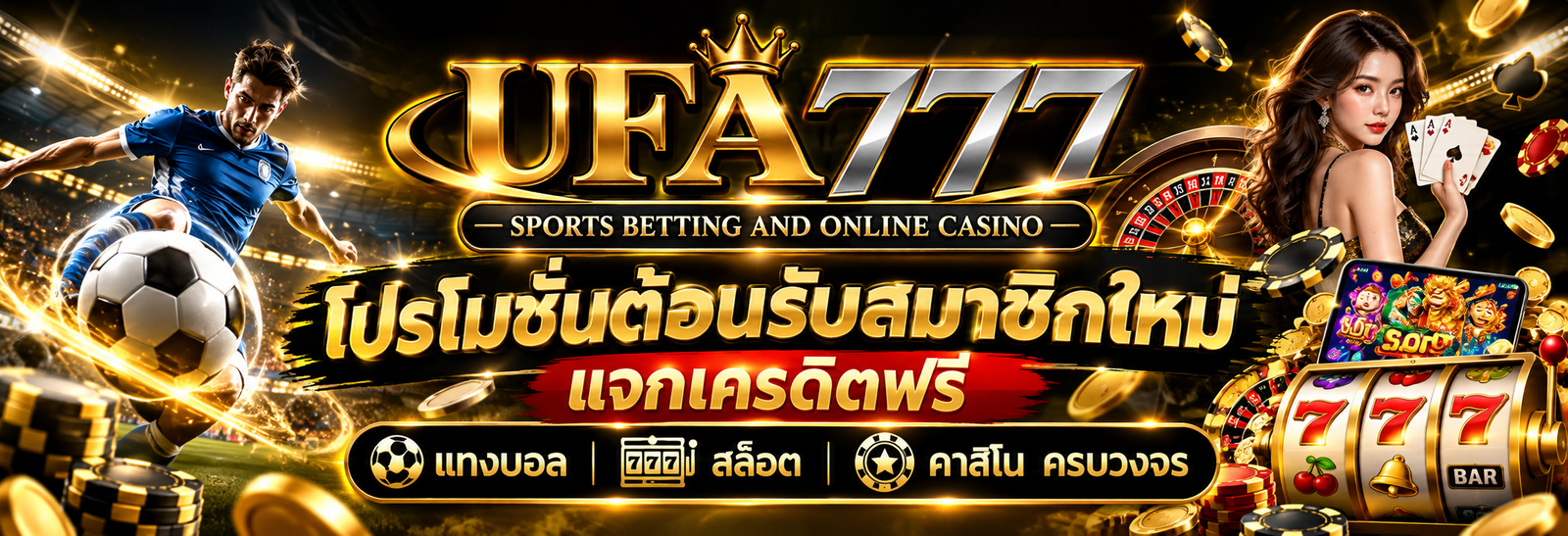 ufa777 โปรโมชั่นต้อนรับสมาชิกใหม่ แจกเครดิตฟรี แทงบอล สล็อต คาสิโน ครบวงจร